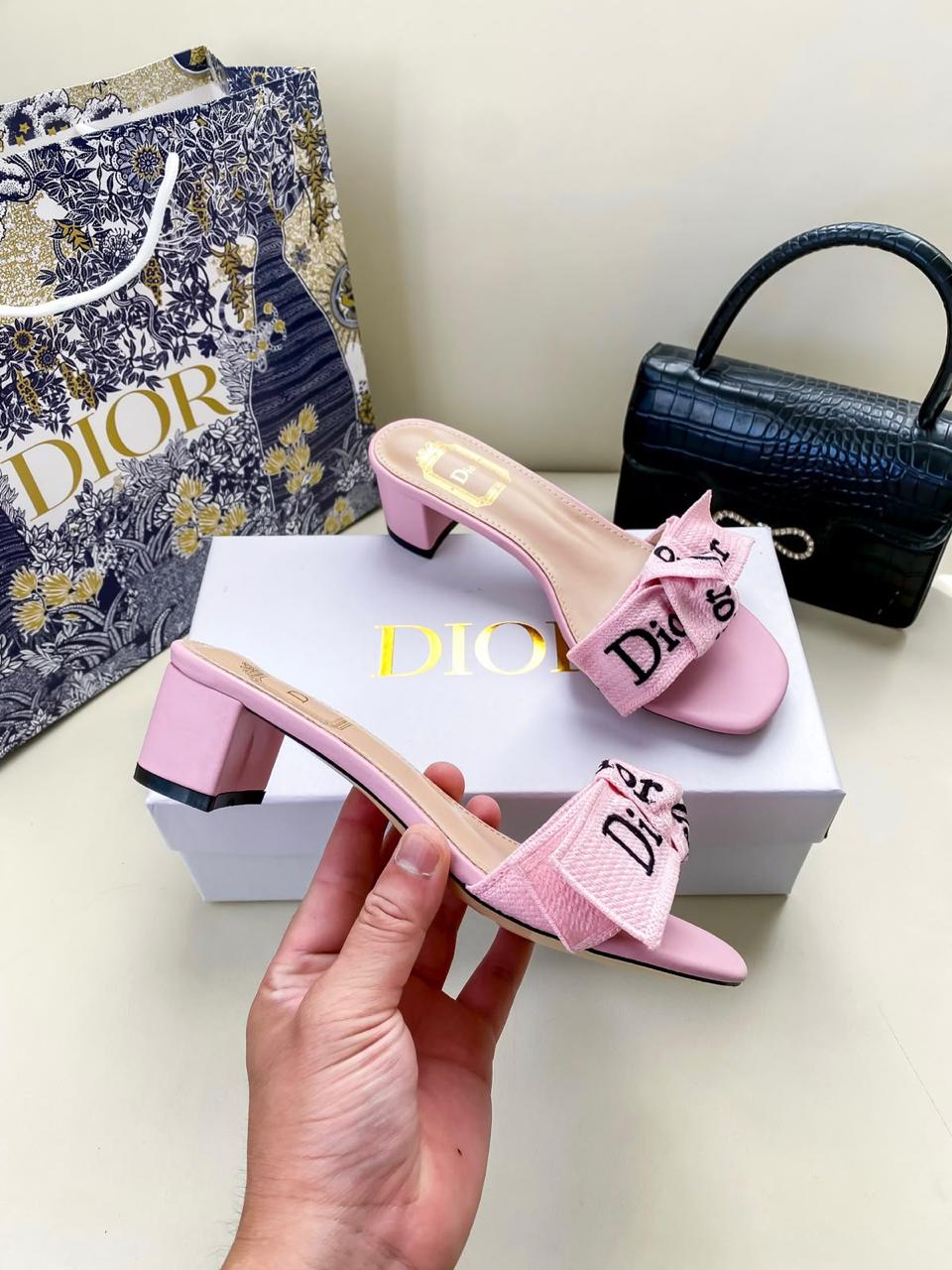 Pink Bow Block-Heel Sandals