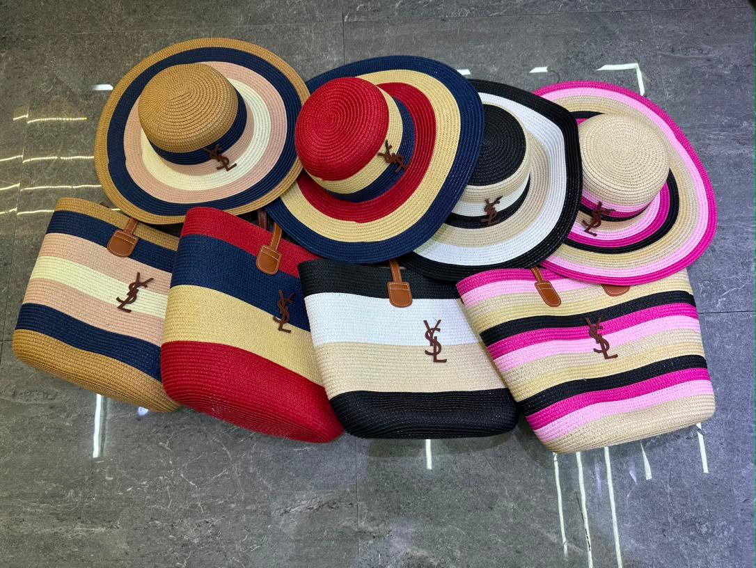 Striped Summer Hat & Tote Sets