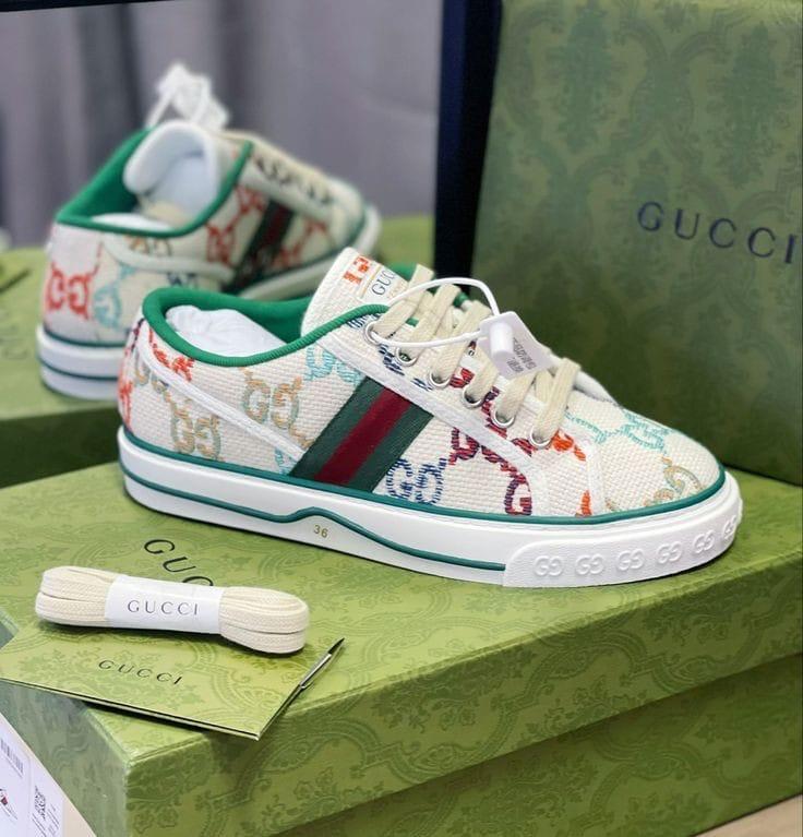 Low-Top Monogram Sneakers — Multicolour