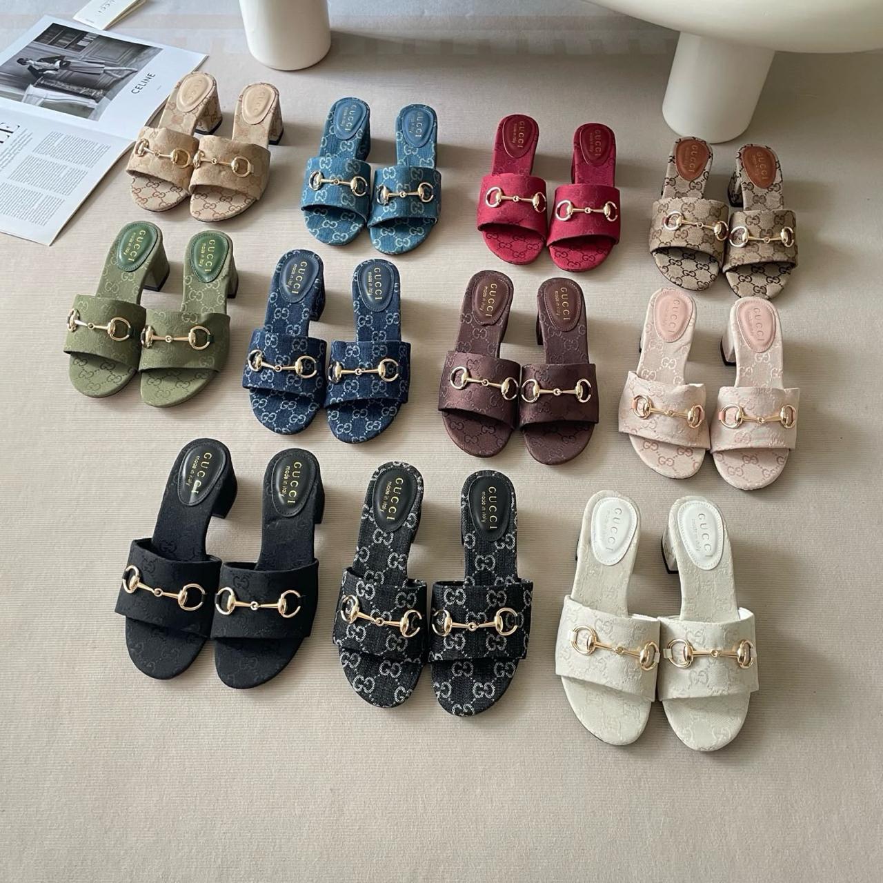 Monogram Horsebit Heeled Mules